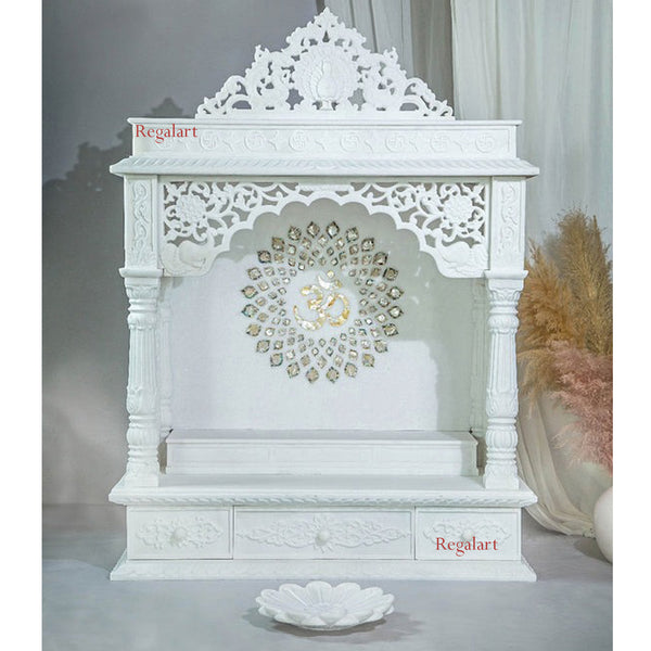 White Marble Mandir | Home Decor Handmade Temple
