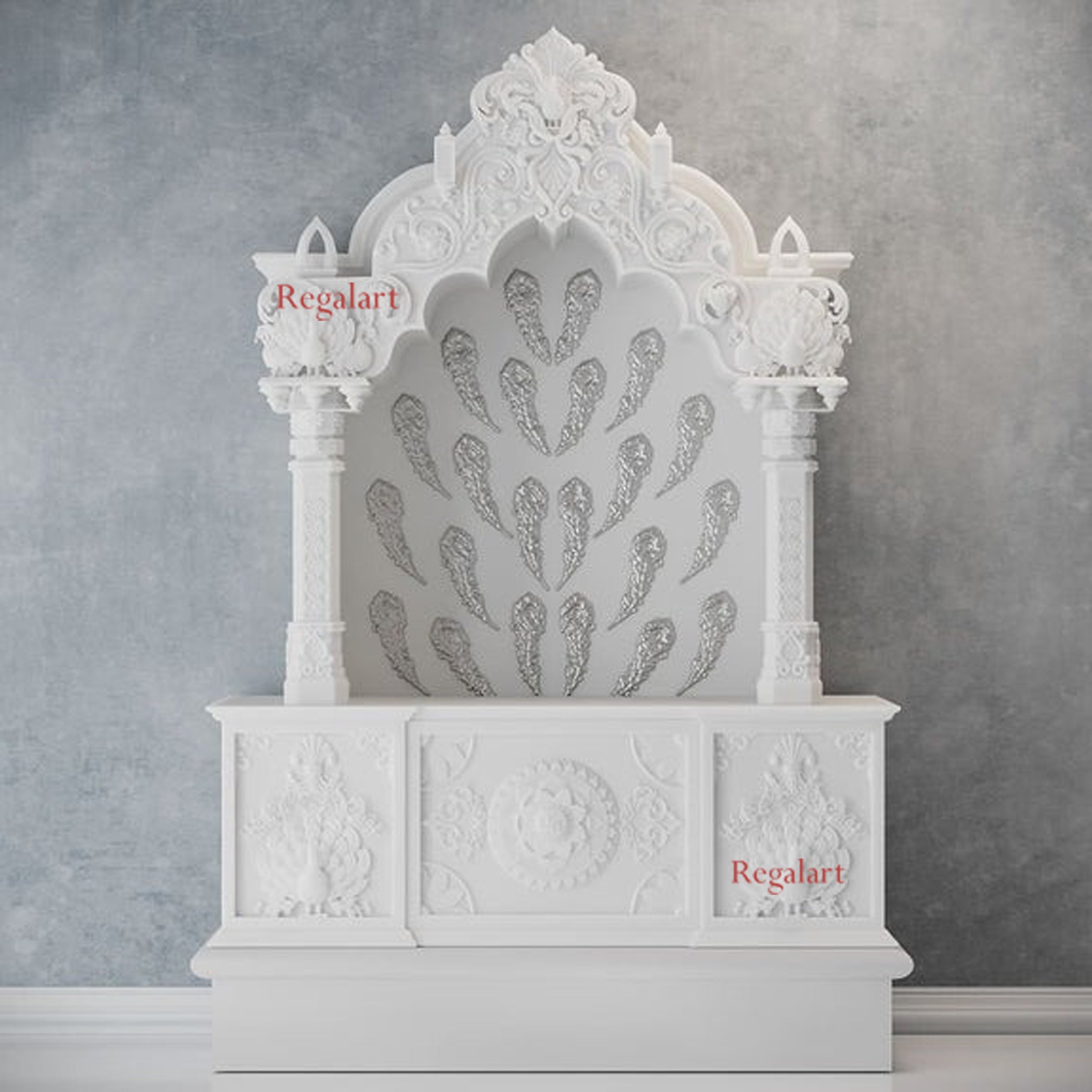 Mayur White Marble Mandir | Handcrafted Home Temple Decor