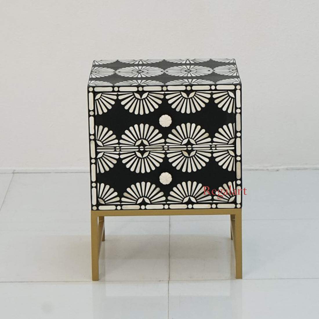 Luxury Bone Inlay Bedside Table | Olivia Pattern Home Decor