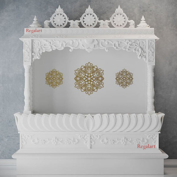 Elegant White Marble Mandir | Handcrafted Home Temple Decor