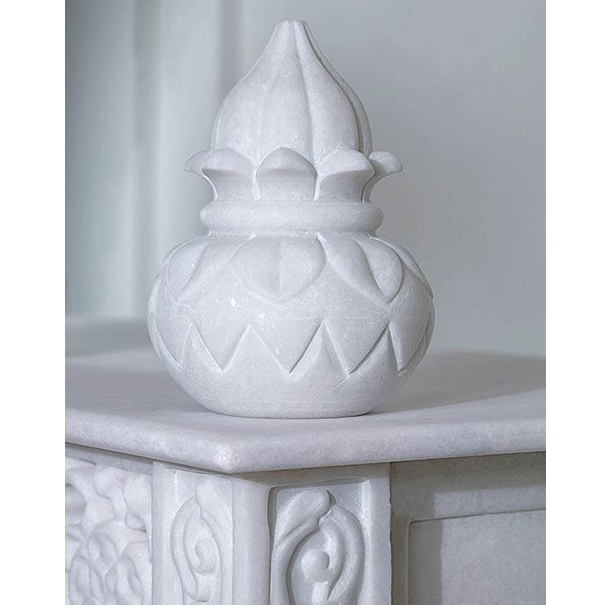 Vietnam White Marble Mandir | Handmade Stone Temple Home Decor