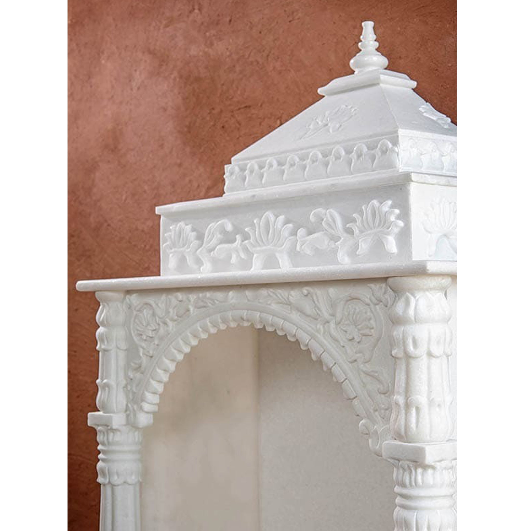 White Marble Temple | Handmade Home Mandir Luxury Decor