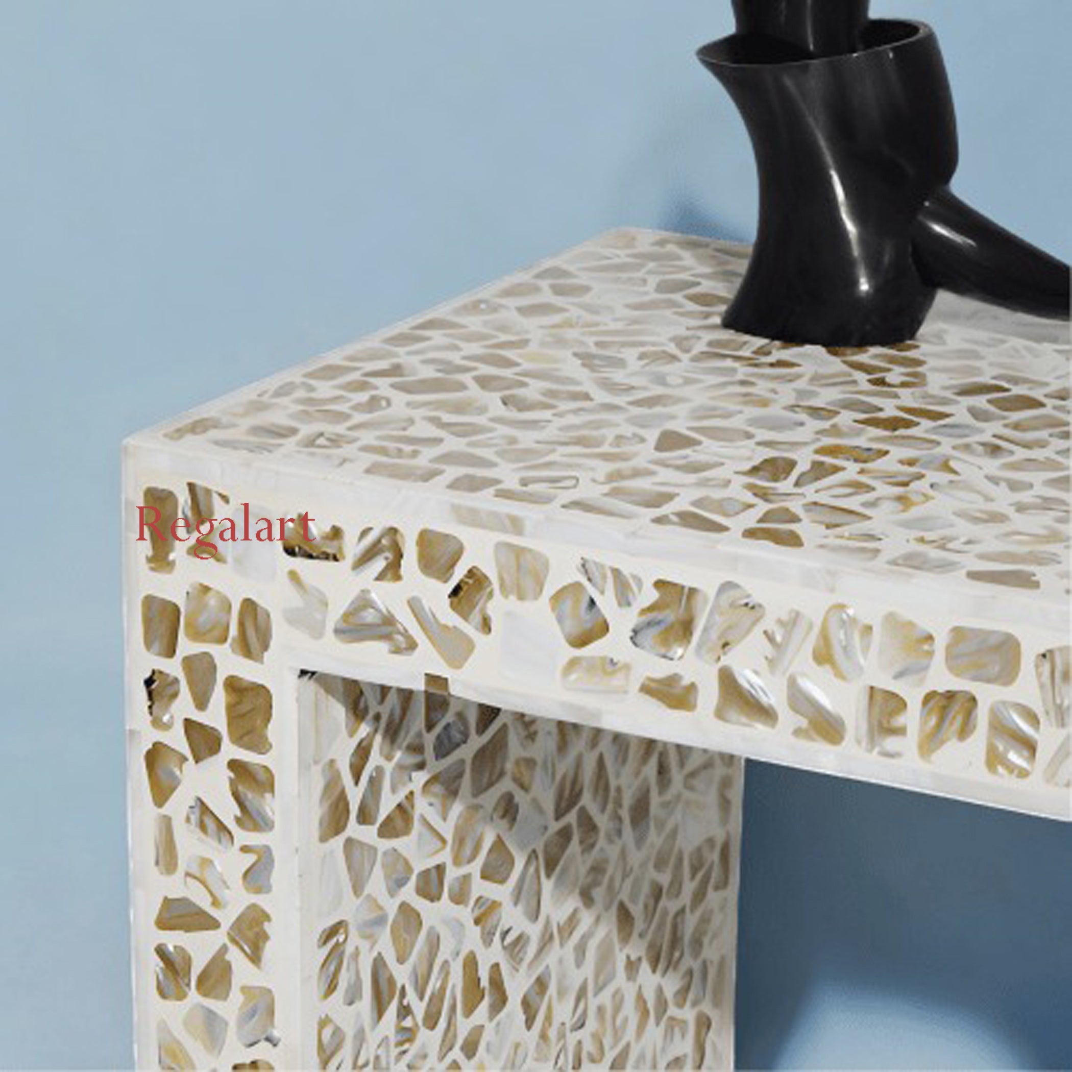 Mother of Pearl Console Table | Handmade Study Desk Decor