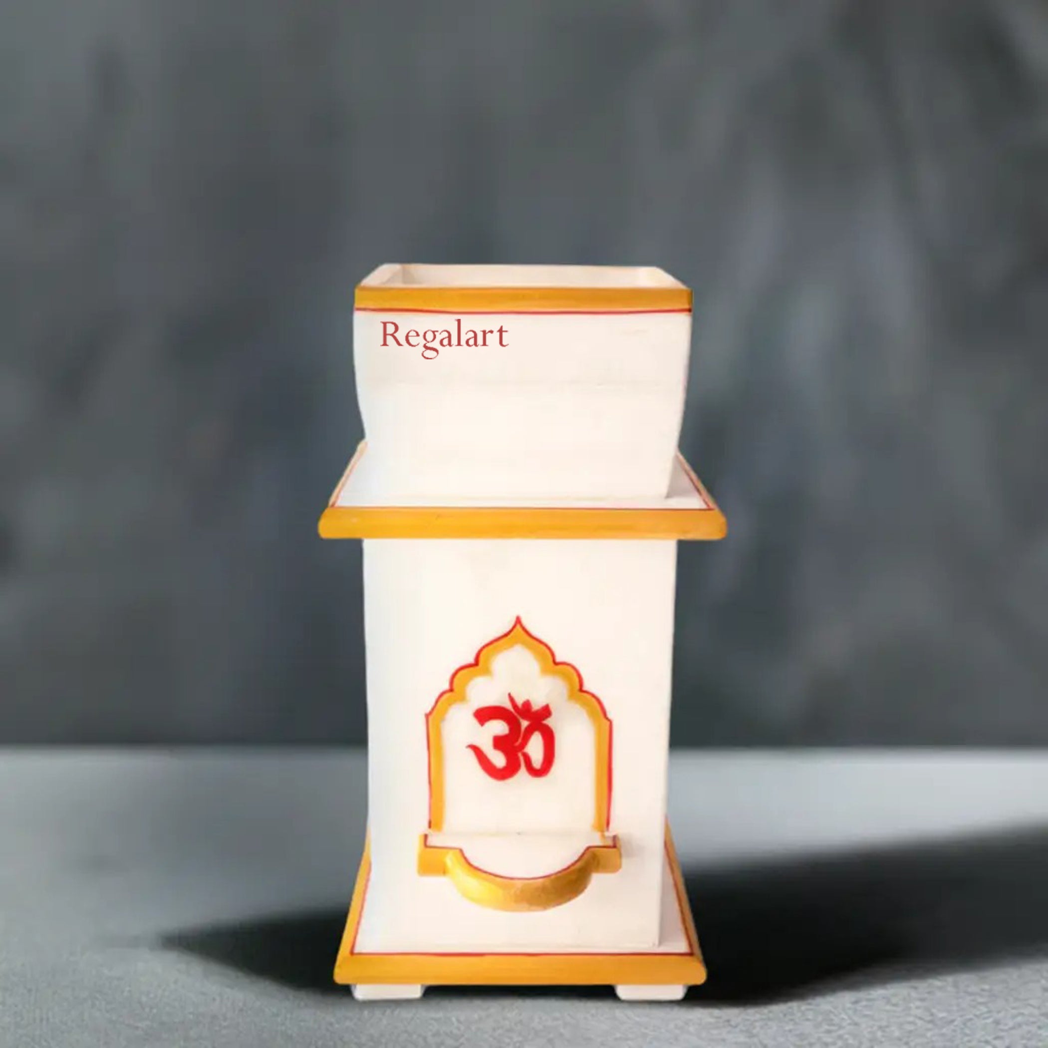Marble Tulsi Planter Stand | Handmade Tulsi Pot Home Garden Decor