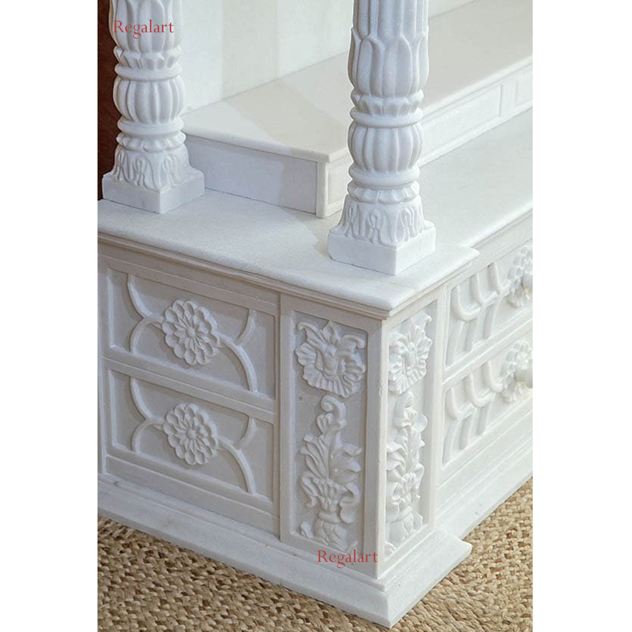 White Marble Mandir | Handmade Marble Temple Home Decor