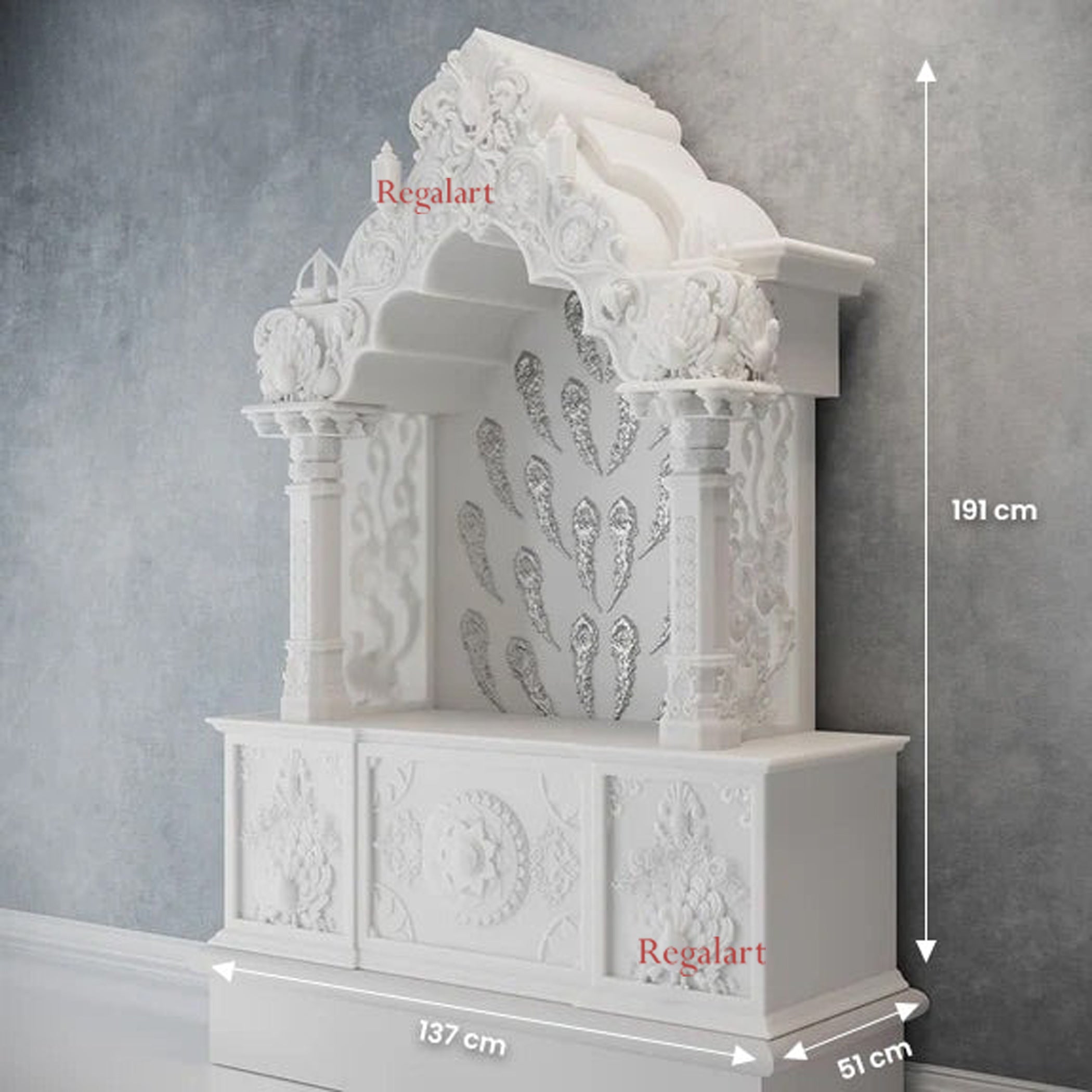 Mayur White Marble Mandir | Handcrafted Home Temple Decor