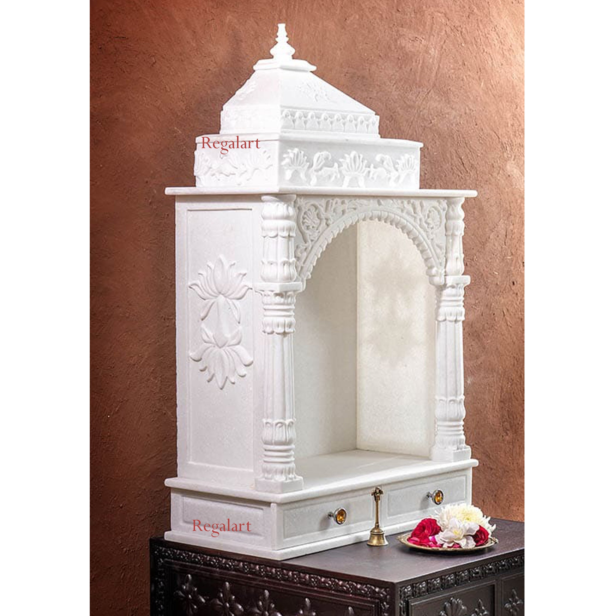 White Marble Temple | Handmade Home Mandir Luxury Decor