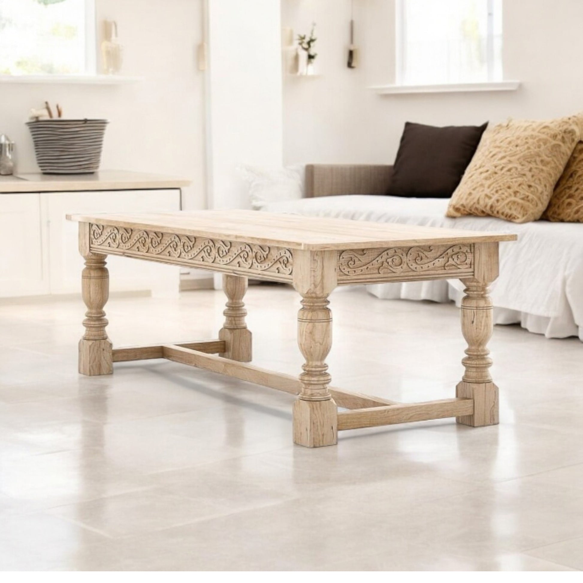 Rustic Solid Wooden Handmade Dining Table Furniture