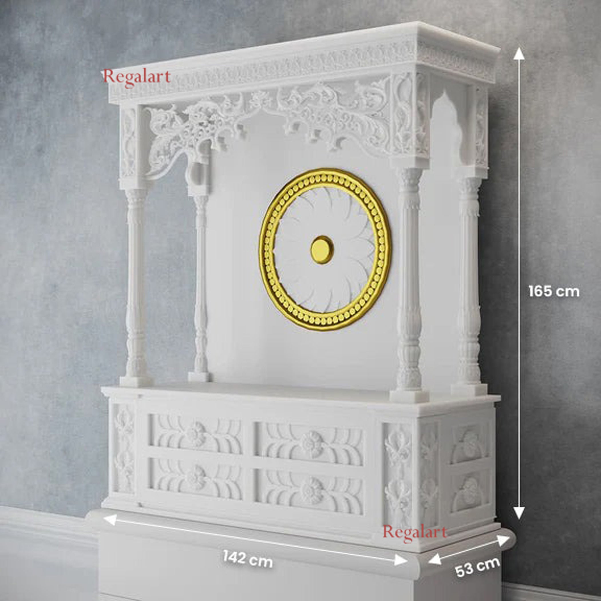 White Marble Mandir | Handmade Marble Temple Home Decor