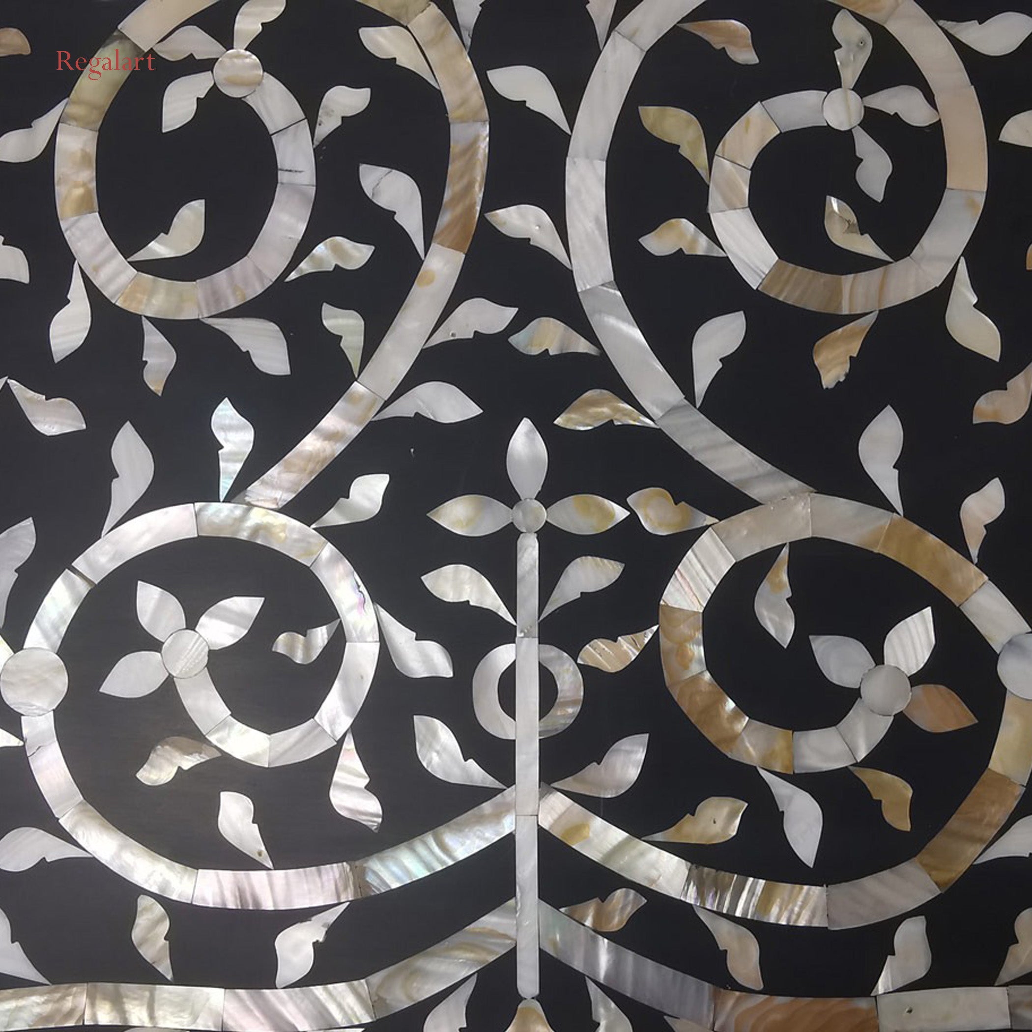 Handmade Charcoal MOP Sideboard | Vine Inlay Luxury Furniture
