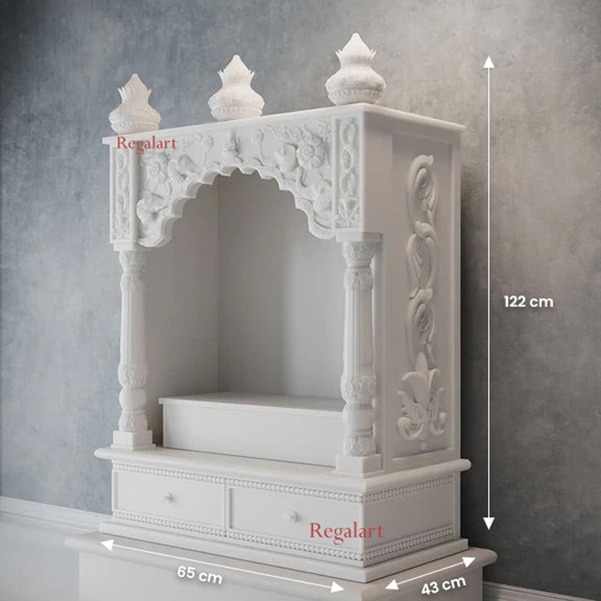 Vietnam White Marble Mandir | Handmade Stone Temple Home Decor