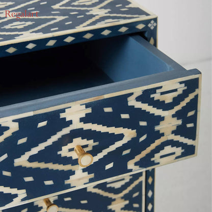 Handmade Bone Inlay Chest of Drawer | Vintage Chest of Drawer | Bone Inlay Furniture