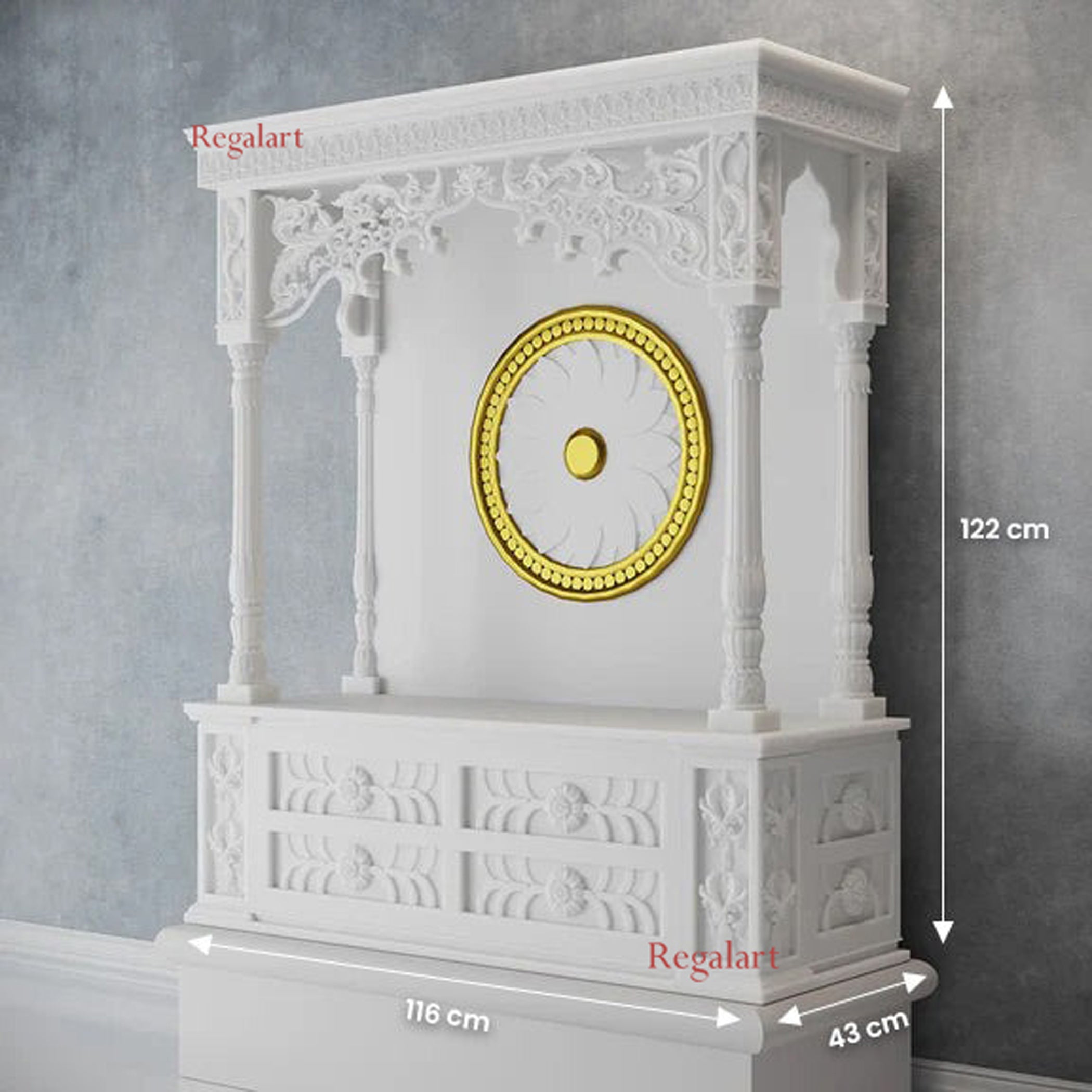 White Marble Mandir | Handmade Marble Temple Home Decor