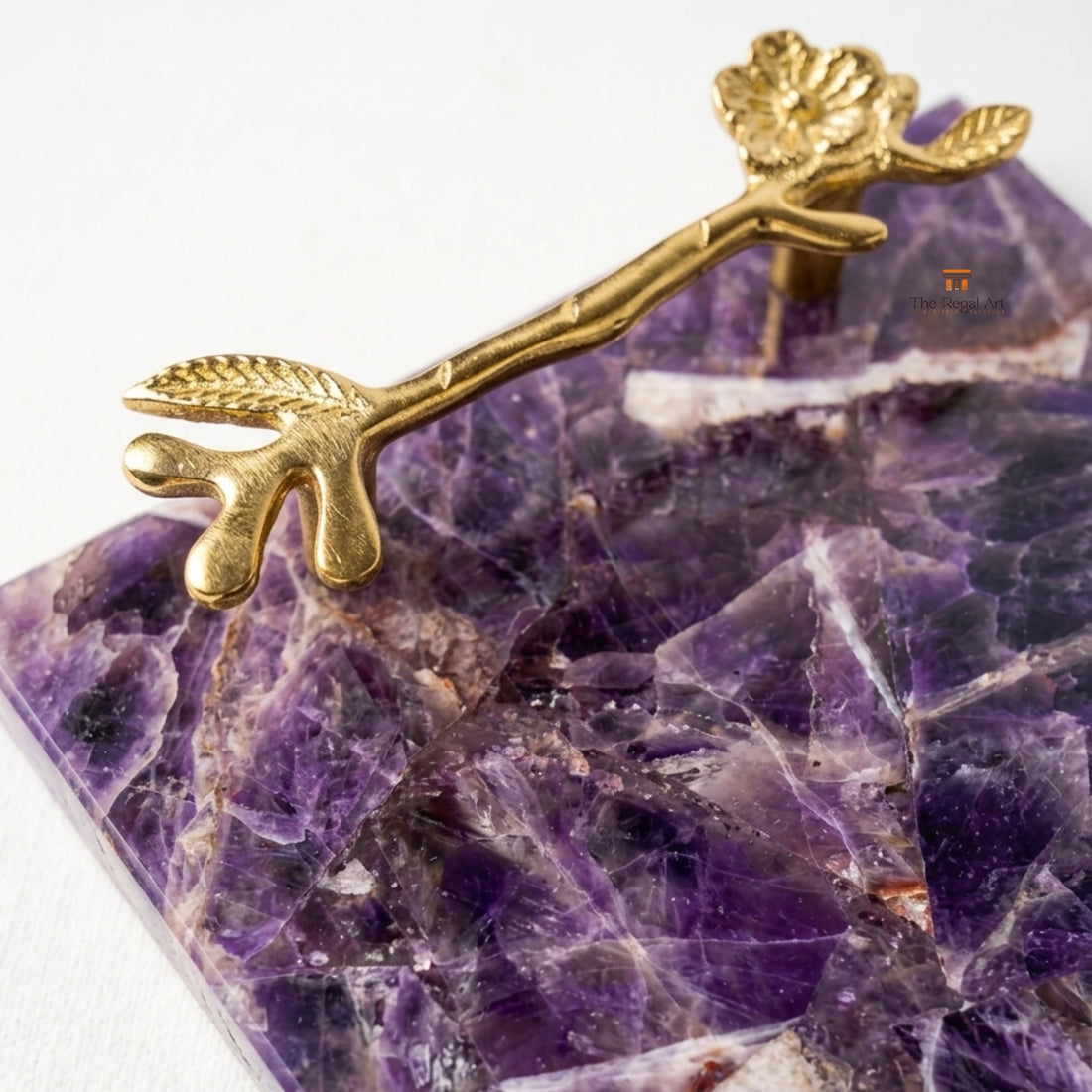 Gemstone Serving Tray | Amethyst Decorative Tray Art