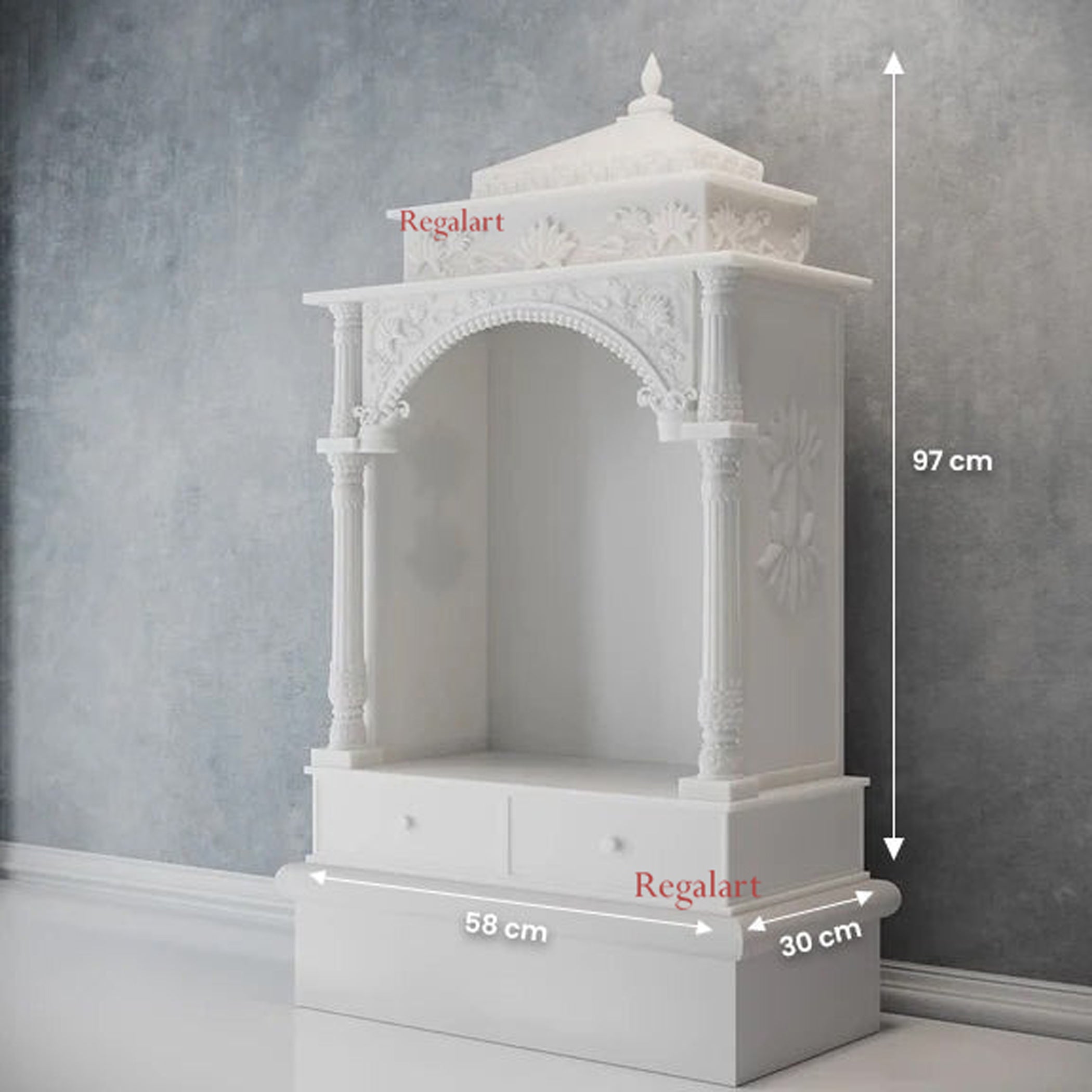 White Marble Temple | Handmade Home Mandir Luxury Decor