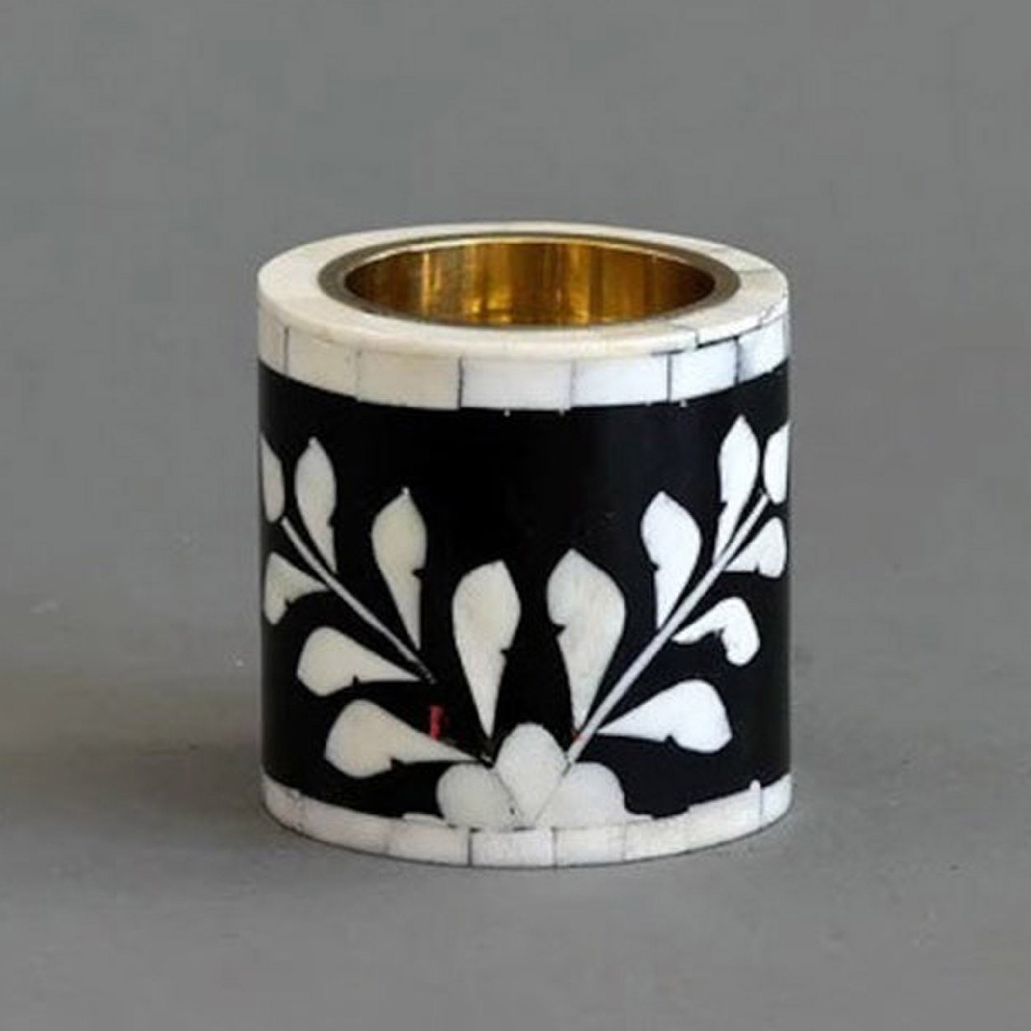 Bone Inlay Candle holder Bone Inlay Candle Stand Floral pattern Resin Decor Vintage Room Decor Candle Stand Handmade Furniture