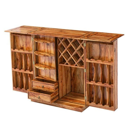 Wooden Handmade Wine Rack Table Furniture Wine Storage Rack Drawer