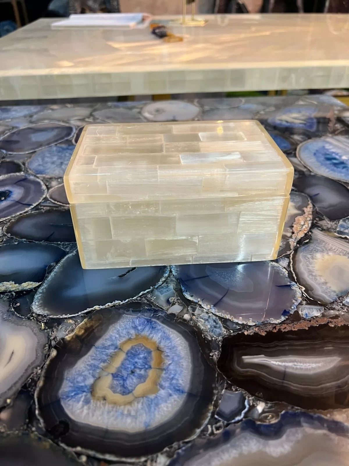 Selenite Jewelry Box | Luxury Gemstone Storage Decor