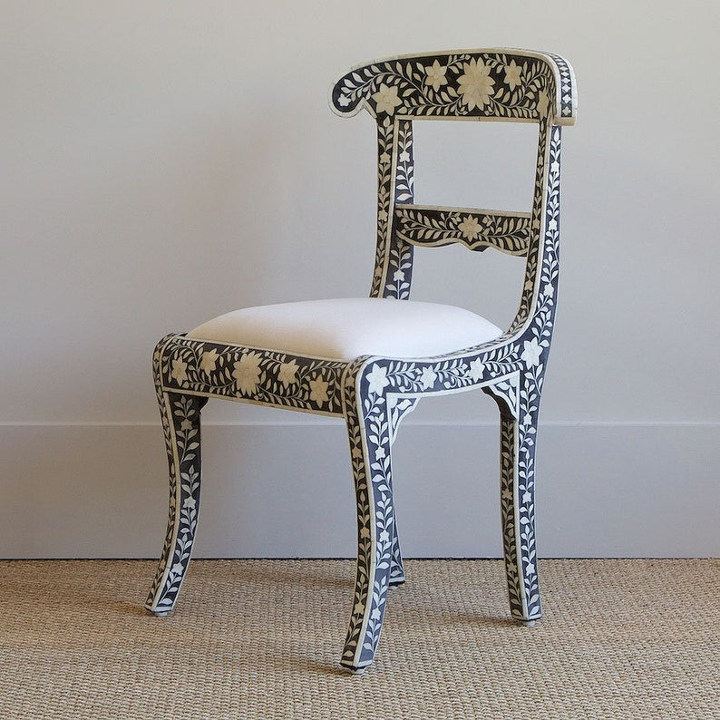 Bone Inlay Chair, Bone Inlay Handmade Chair, Bone Inlay Furniture