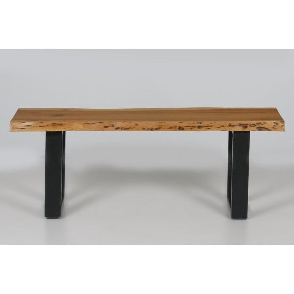 Handmade rustic solid wooden benches for dining furniture.