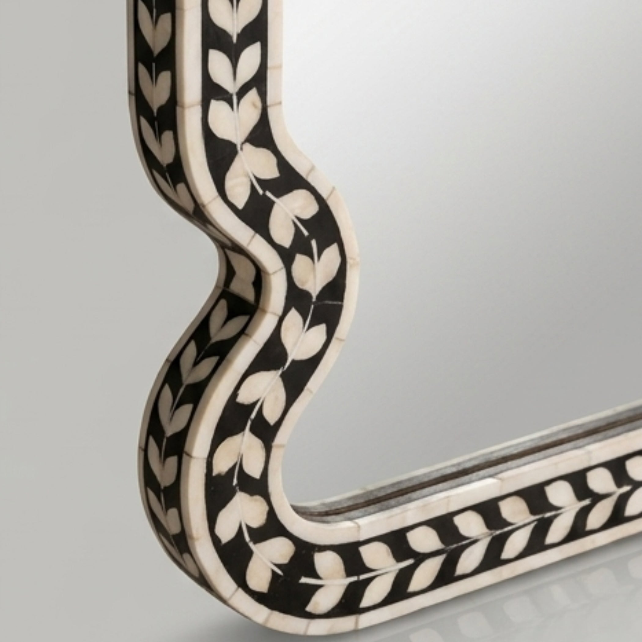 Handmade Bone Inlay Floral Wall Mirror | Luxury Home Decor