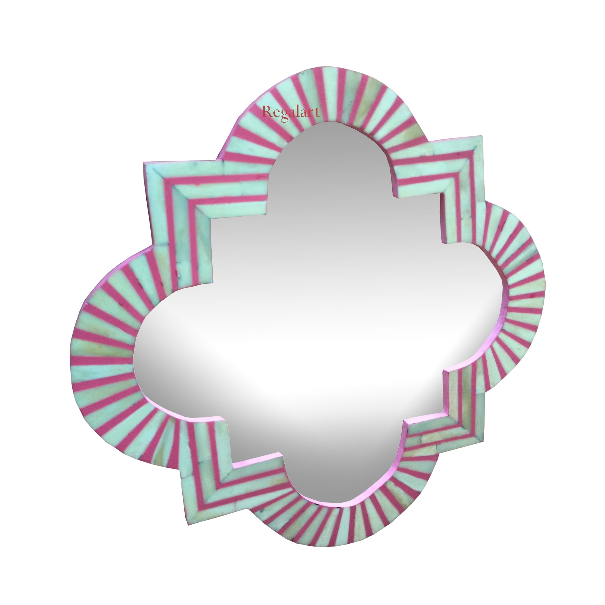 Bone inlay Bedroom Wall Decor Mirror Frame Home Decorative Unique Pattern Round Mirror frame