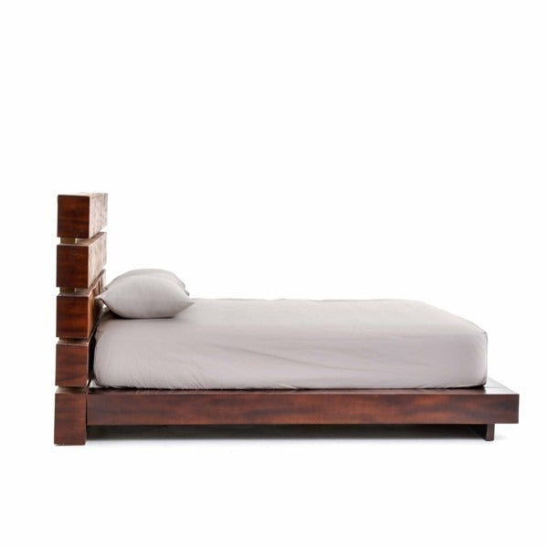 Wooden handmade king/queen bed for home decor. Solid reclaimed furniture.