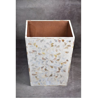 Mother of Pearl West Basket Handmade Floral Pattern West Box Home Decor Art