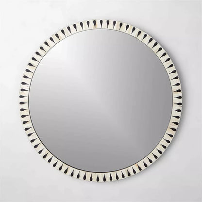 Round Mirror Frame, Bone Inlay Mirror Frame, Wall Décor Handmade Customized