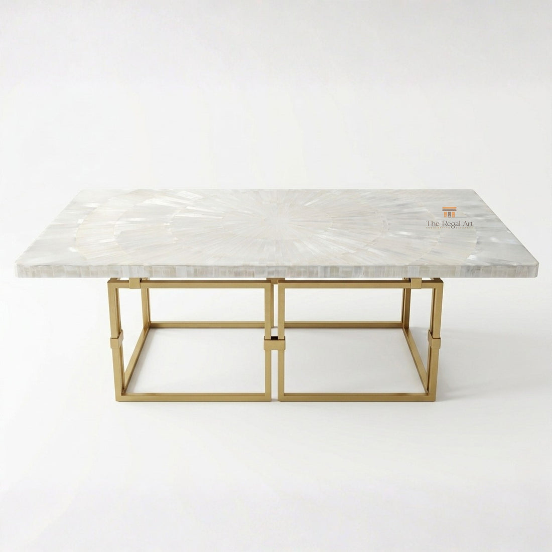 Handmade Selenite Dining Table Top | Luxury Home Decor