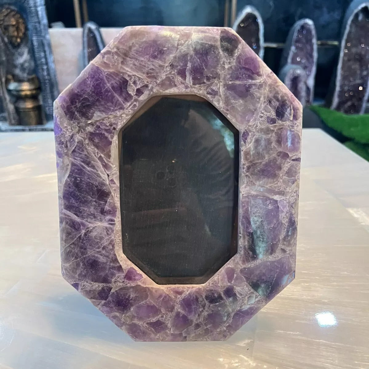 Handmade Amethyst Frame | Luxury Gemstone Decor Art