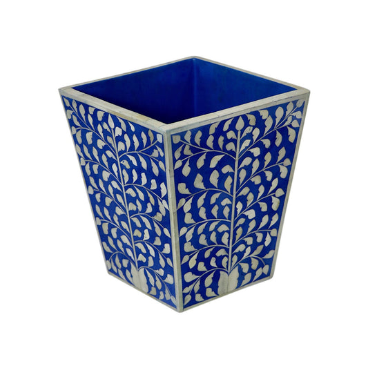 Bone Inlay Waste Basket Vintage Floral Desing West Box