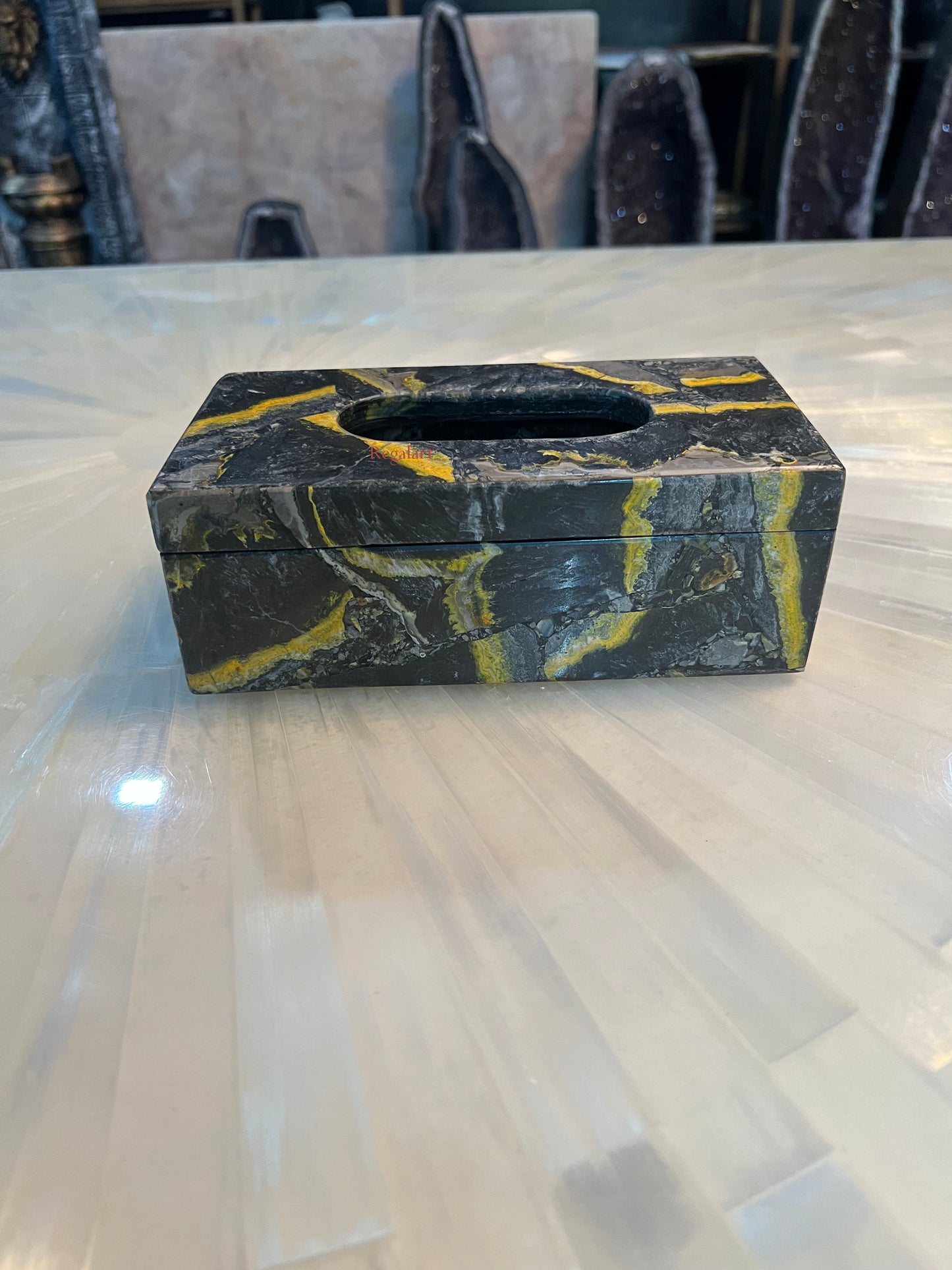 Tissue Box, Napkin Holder, Tissue Holder –Handmade Bumble Bee Stone Napkin Paper