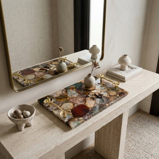 Agate Serving Tray, Kitchen Tray, Table Decor Serve Ware