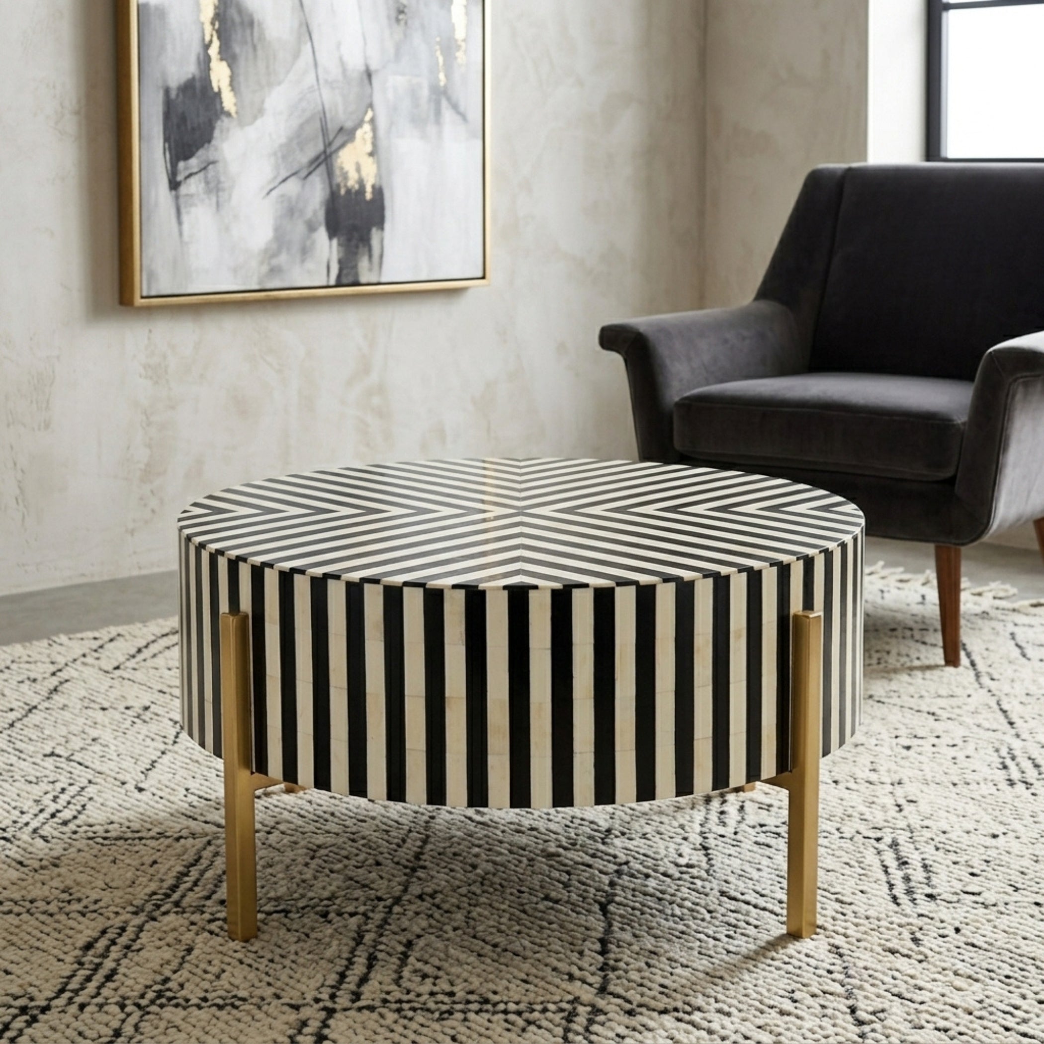 Handmade Bone Inlay Coffee Table | Luxury Home Decor