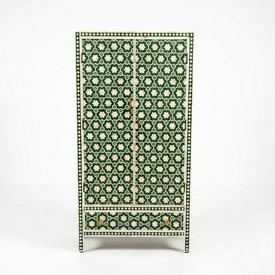 Handcrafted Bone Inlay Storage Wardrobe | Luxury Home Decor