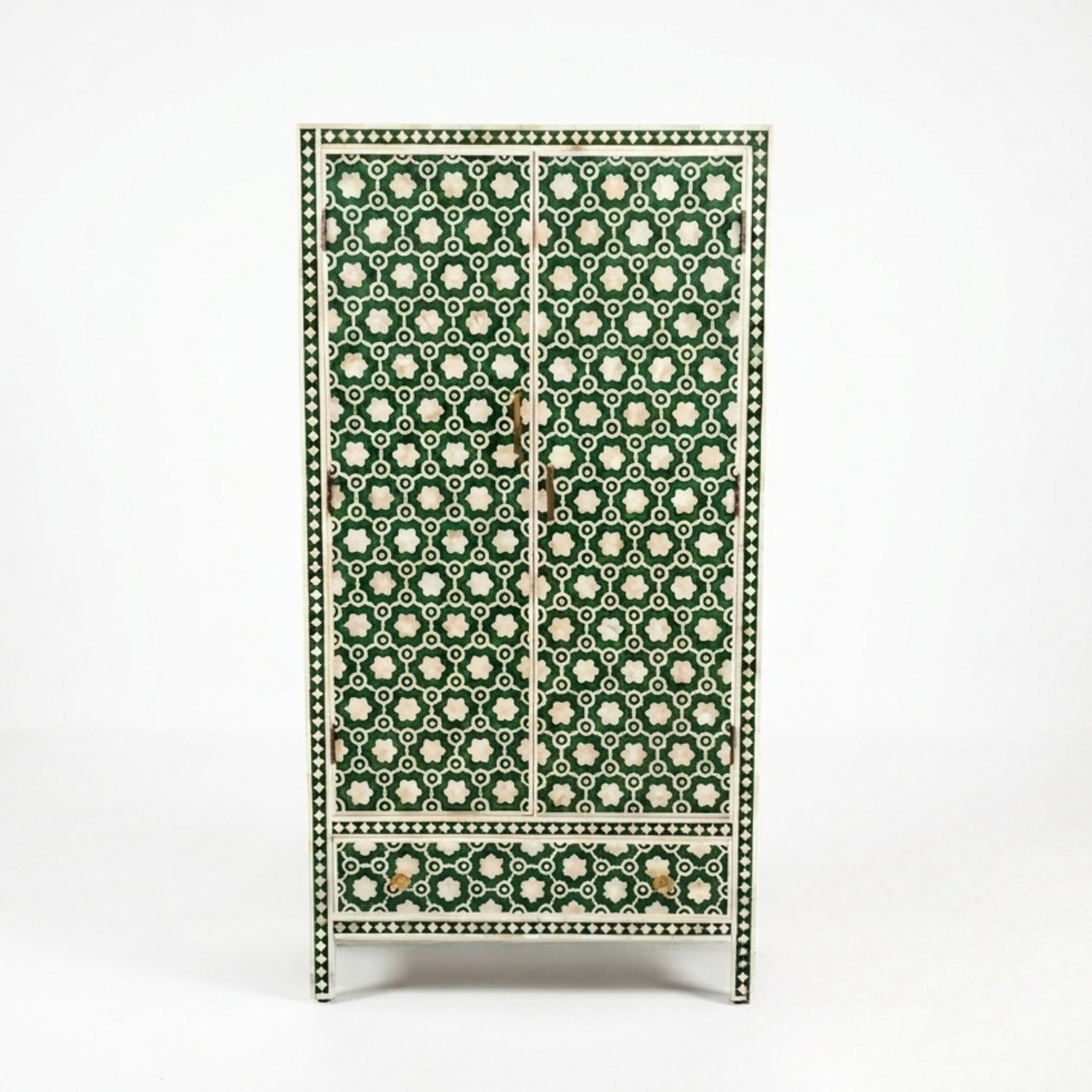 Handcrafted Bone Inlay Storage Wardrobe | Luxury Home Decor