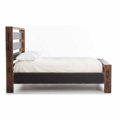 "Handmade king or queen solid reclaimed wooden bed for bedroom decor."