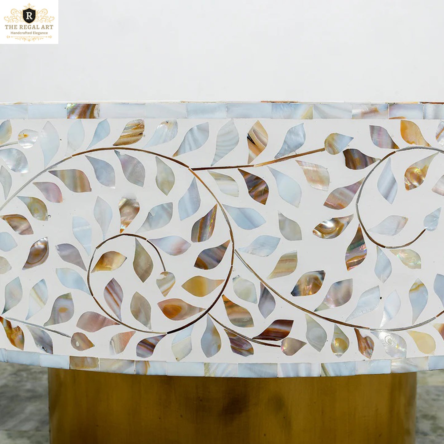 Mother of Pearl Inlay Coffee table handmade Floral Pattern Home Decor Art