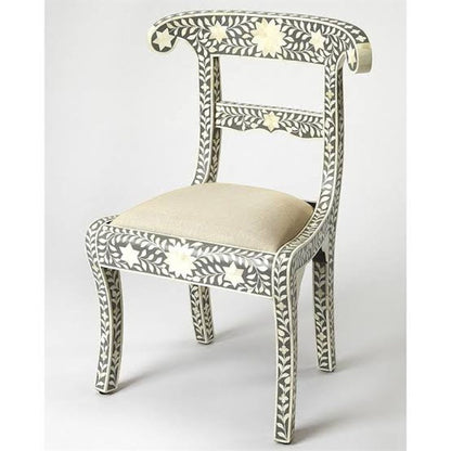 Bone Inlay Chair - Handmade Floral Chair - Luxury Furniture