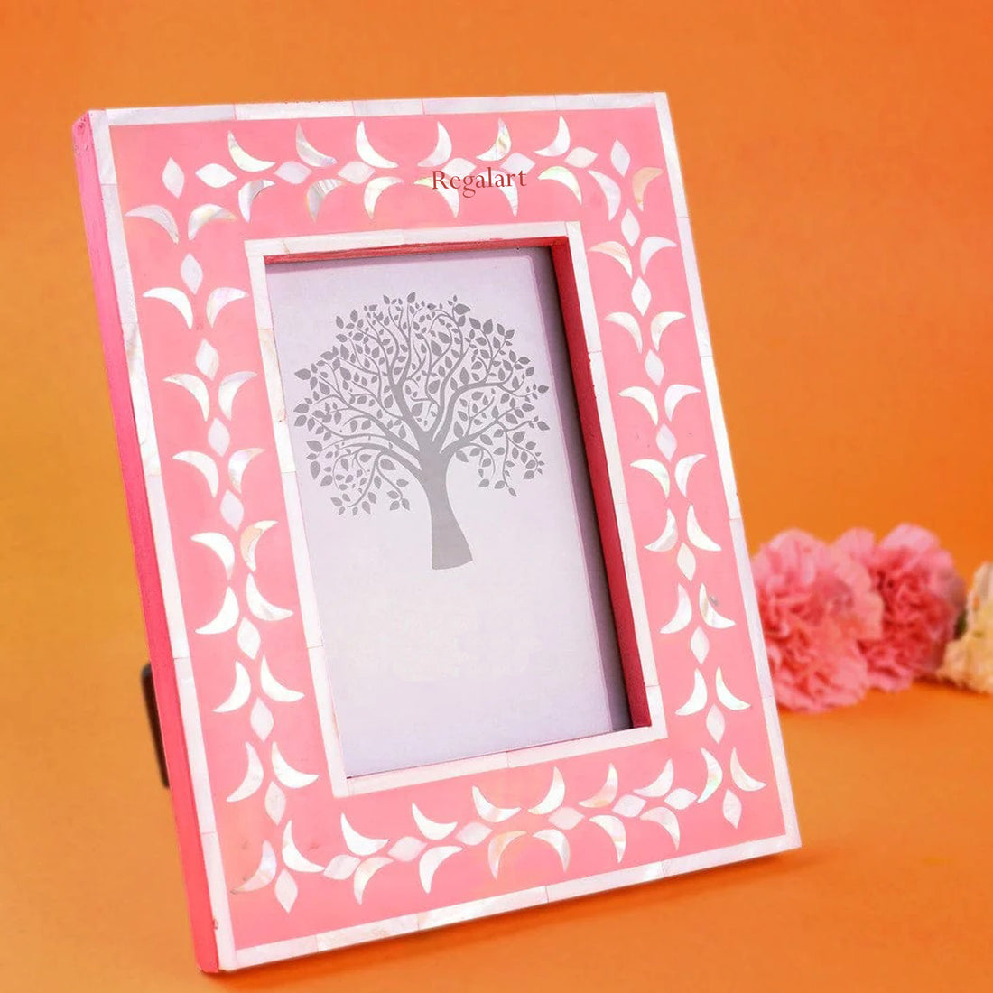 Mother Of Pearl Picture Frame Handmade Unique Pattern Wall Decor Photo Frame