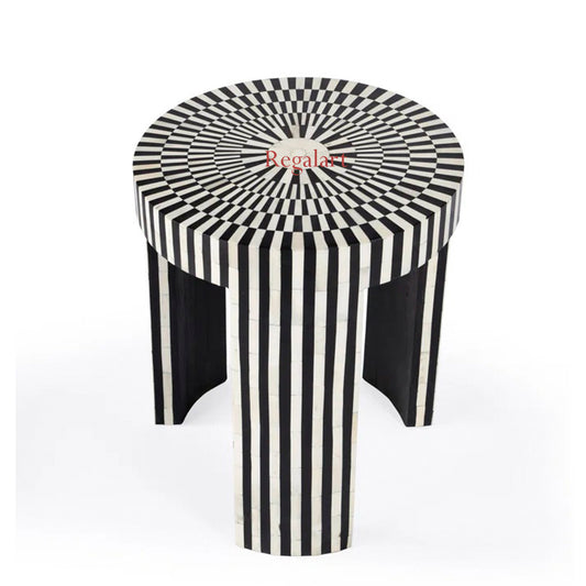 Handmade Bone Inlay Stool Nightstand Corner Table End Stool Home Decor Art