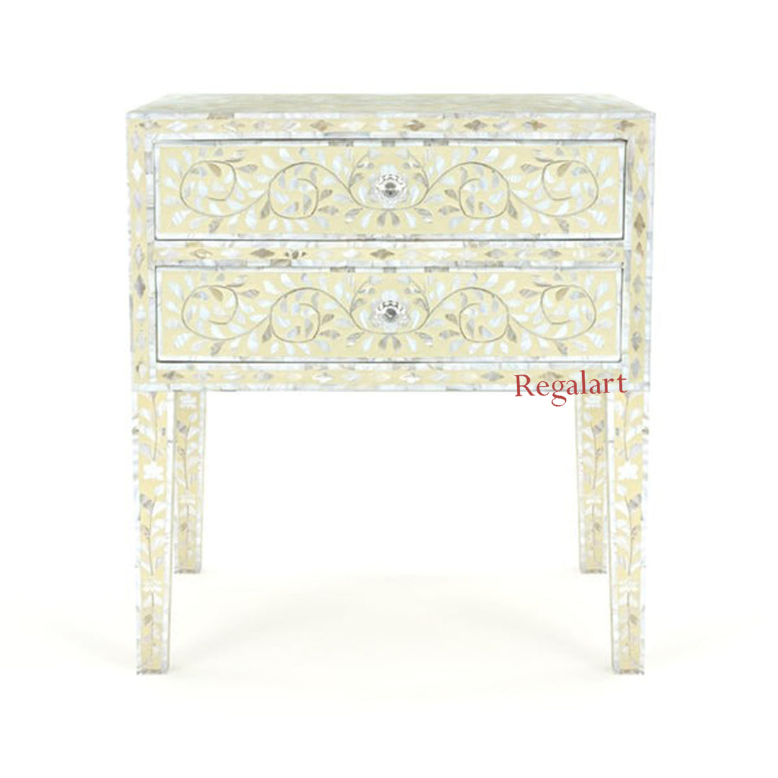 Mother of Pearl Bedside Table | Luxury Home Decor Art