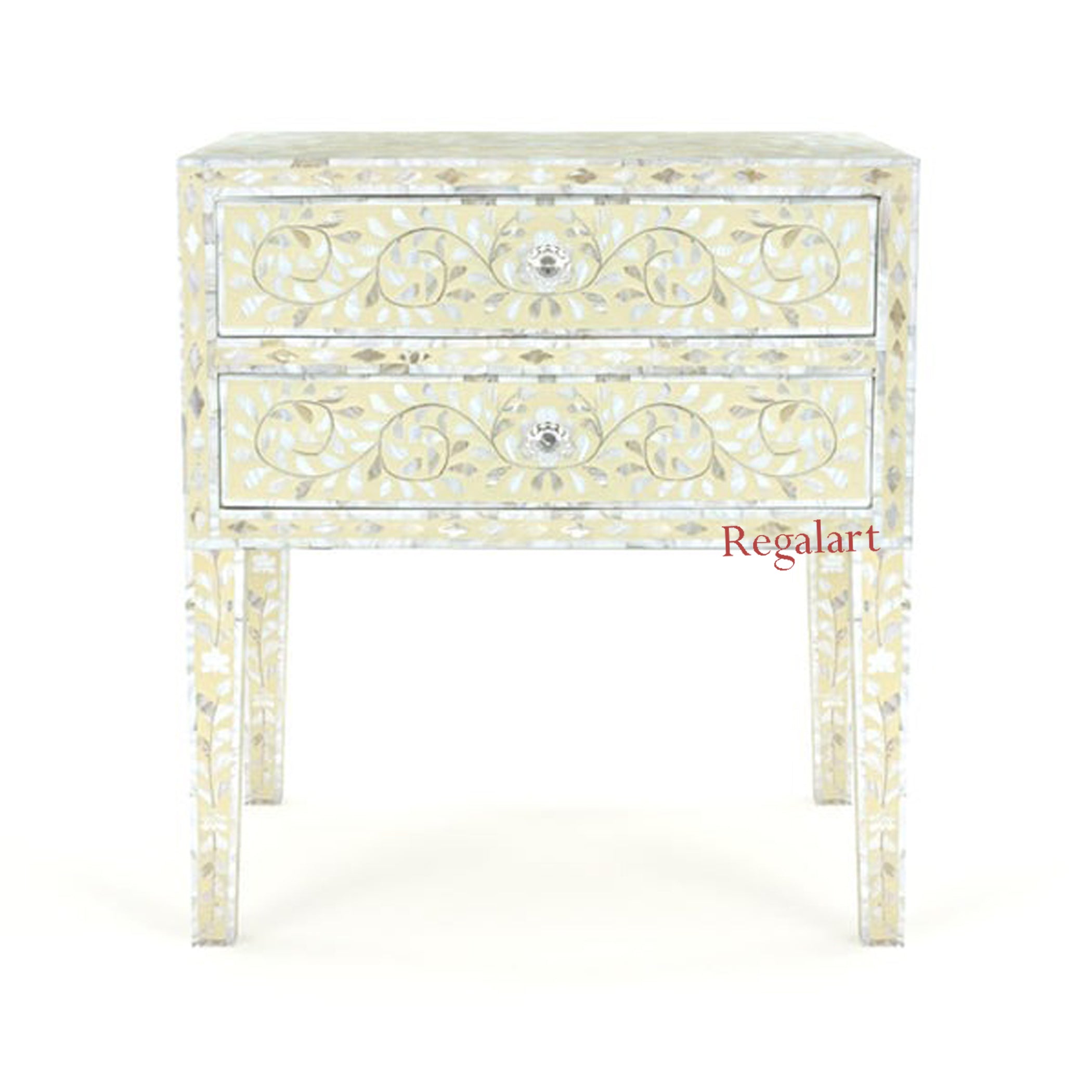 Mother of Pearl Bedside Table | Luxury Home Decor Art