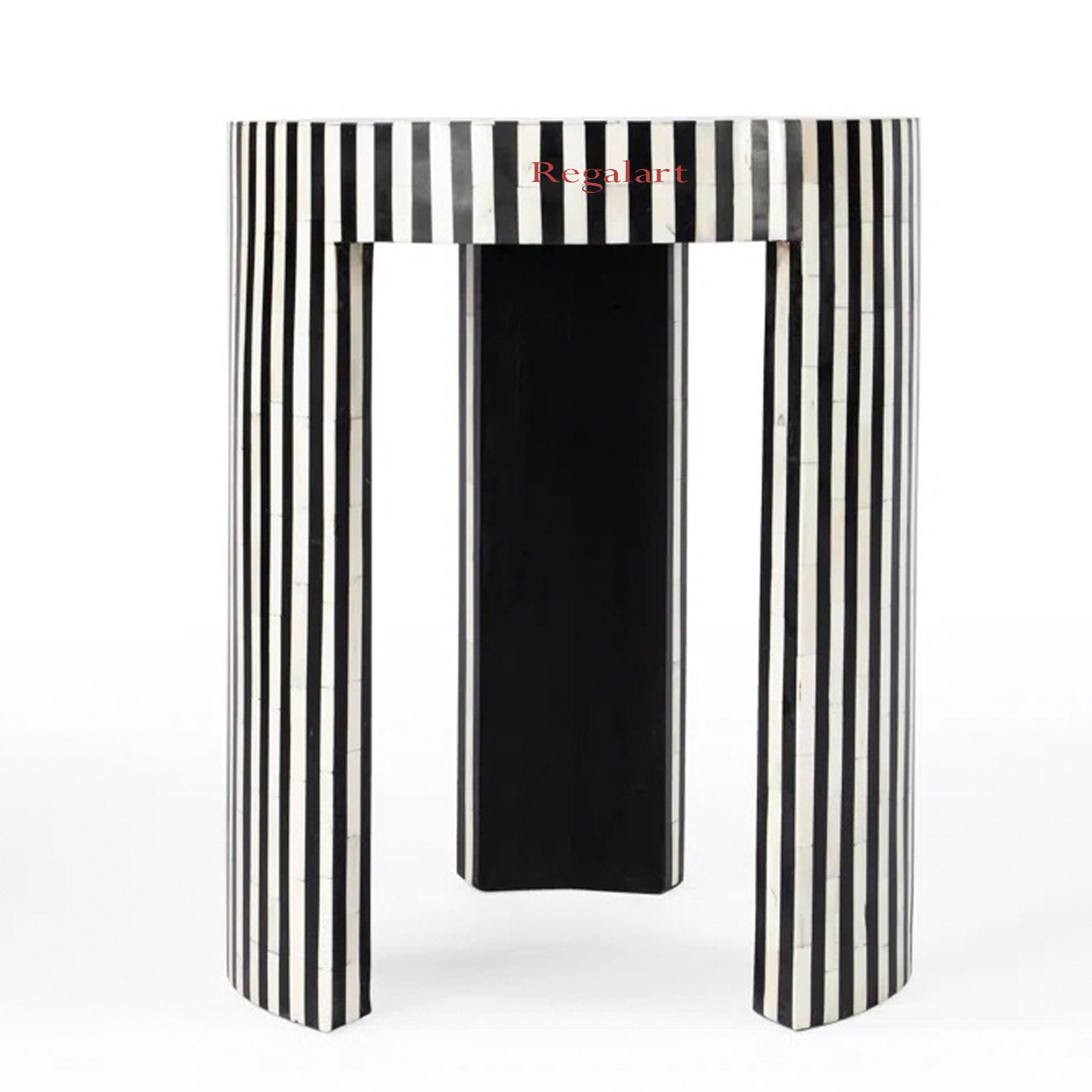 Handmade Bone Inlay Stool Nightstand Corner Table End Stool Home Decor Art