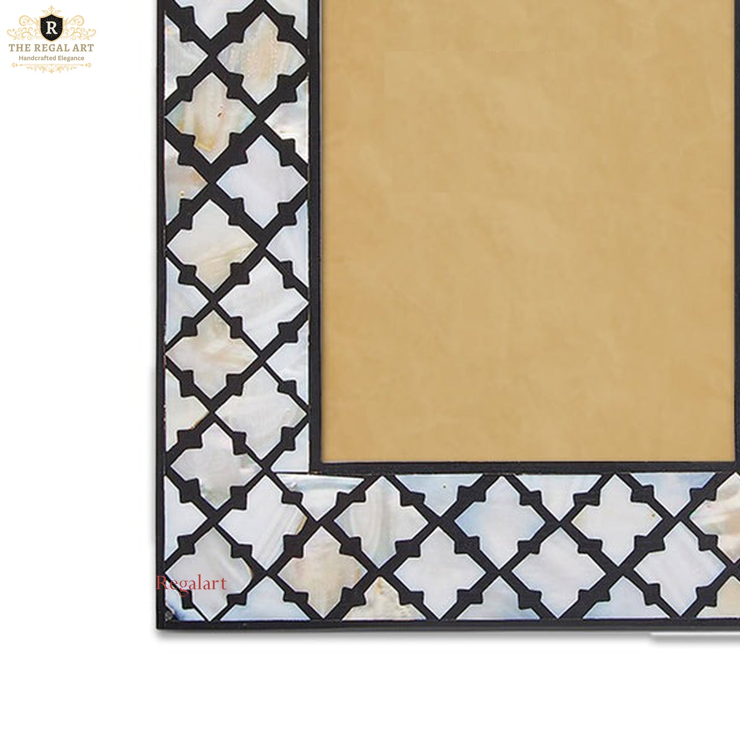 Mother of Pearl Inlay Photo Frame – Geometric Pattern | Handcrafted Picture Frame for Home Décor | Luxury Decorative Frame | Gift Idea