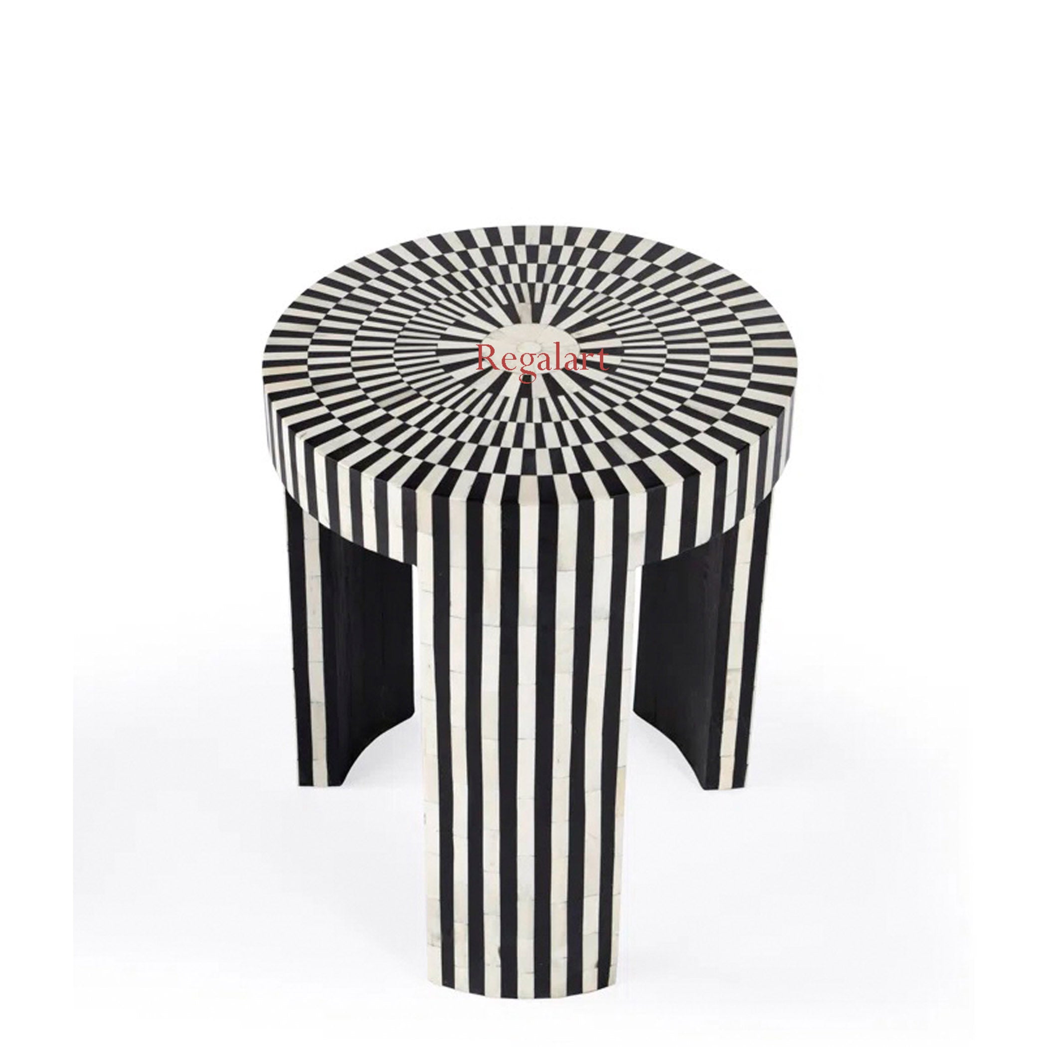 Handmade Bone Inlay Stool Nightstand Corner Table End Stool Home Decor Art