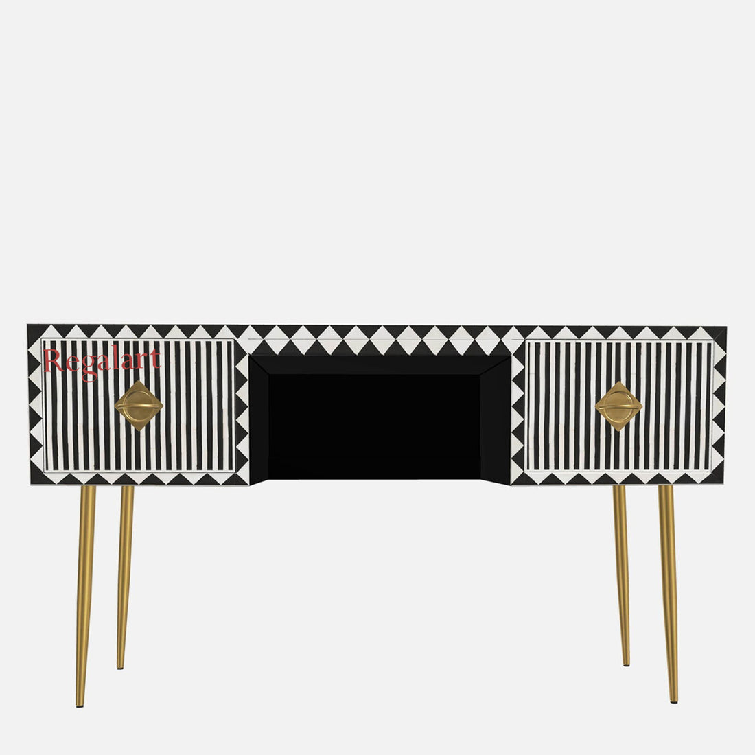 Luxury Bone Inlay Waterfall Study Desk | Handmade Home decor
