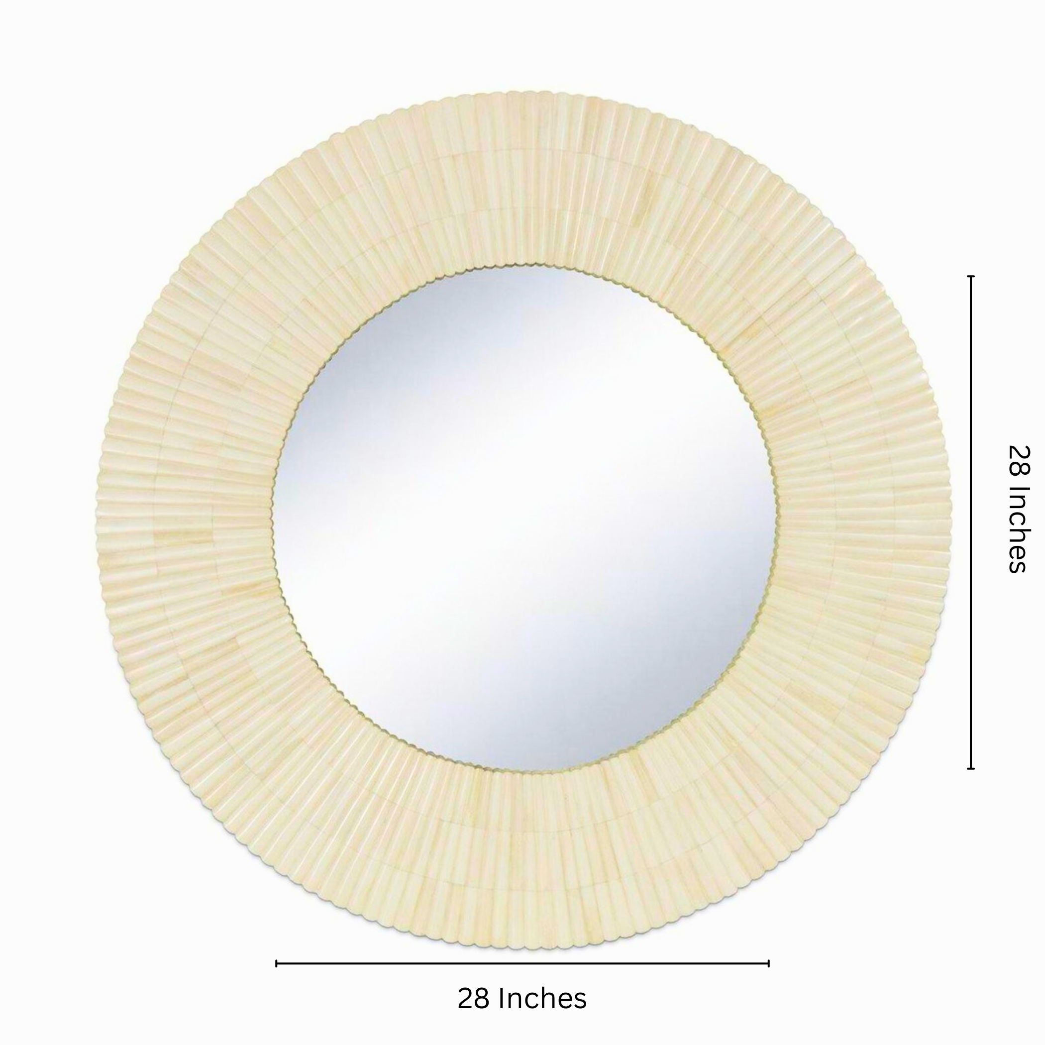 Exclusive Round Bone Inlay Mirror Frame – Boho Home Decor