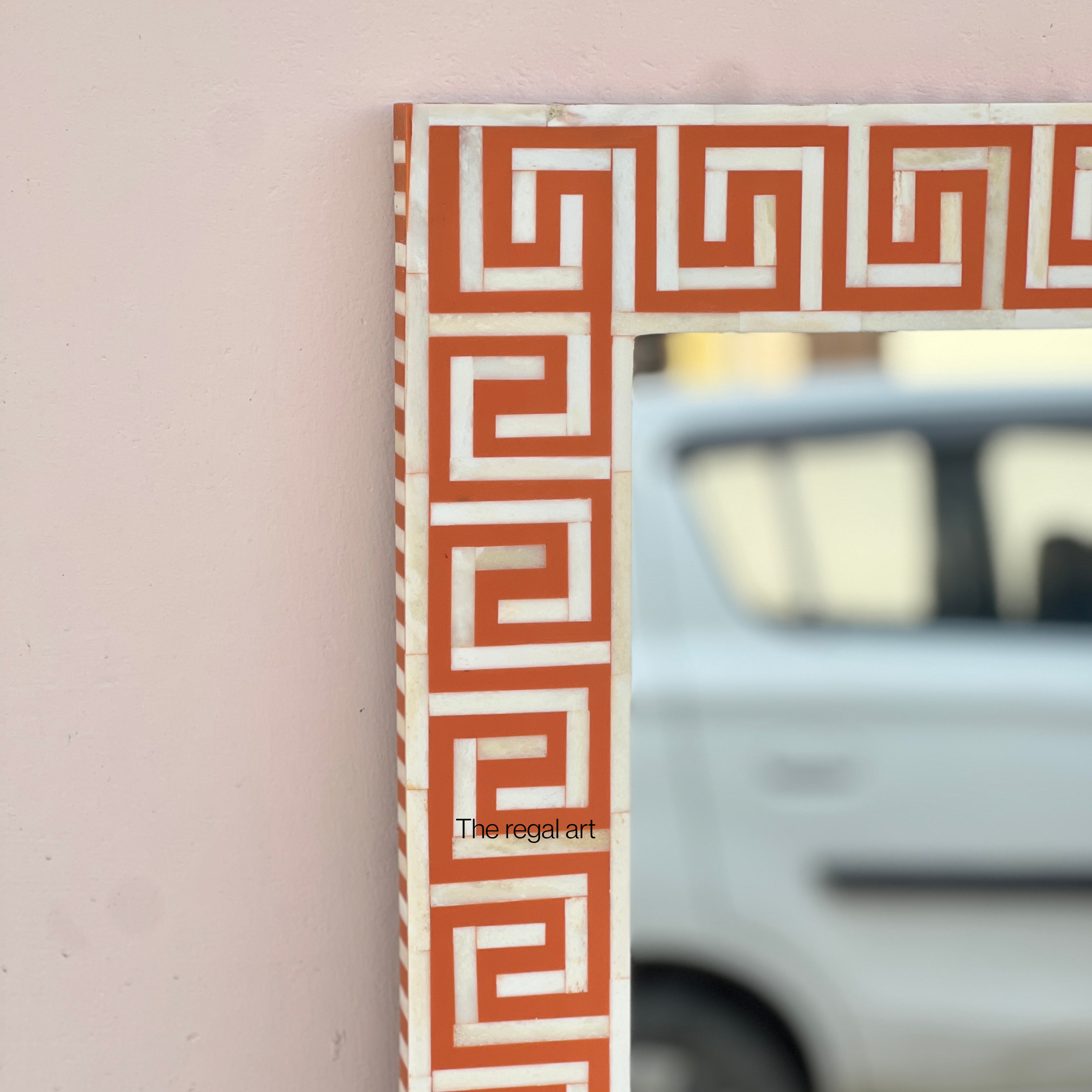 Luxury Rectangular Bone Inlay Mirror Frame – Handmade Decor